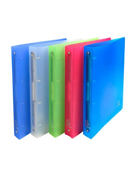 Classeur exacompta chromaline 4 anneaux 30mm a4 polypropylène dos 40mm 5 coloris assortis 10 unités.