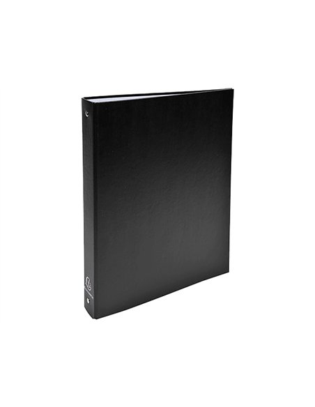 Classeur exacompta 4 anneaux 30mm a4 carte rembordée pvc dos 40mm coloris noir.