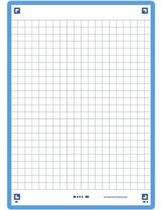 Fiche bristol oxford revision 2.0 a6 non perforee 32 fiches/film q5x5 cadre turquoise. 2