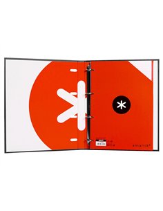 Classeur antartik 4 anneaux ronds 25mm a4 carton rembordé feuillets mobiles quadrillage 5mm coloris noir. 2