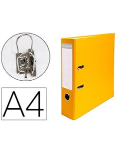 Classeur levier exacompta a4 polypropylène 22/10e dos 80mm coloris jaune.