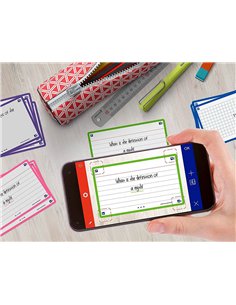 Fiches bristol oxford flash 2.0 75x125mm 32 fiches/film l7mm cadre vert. 2