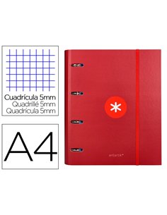 Classeur antartik 4 anneaux ronds 40mm a4 carton remborde feuillets mobiles q5x5 colorisframboise.