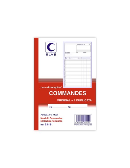 Manifold elve autocopiant 210x210mm foliotage 50 duplis commandes