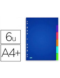 Intercalaire oxford polypropylène color life 6 positions a4+ 212x310mm réutilisable perforation indéchirable translucide.