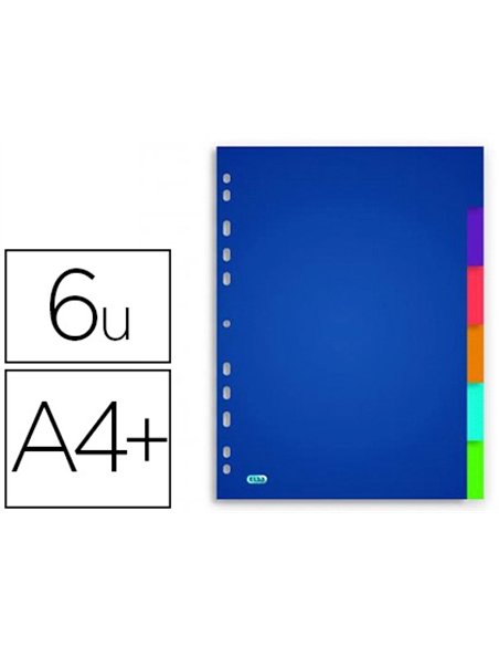 Intercalaire oxford polypropylène color life 6 positions a4+ 212x310mm réutilisable perforation indéchirable translucide.