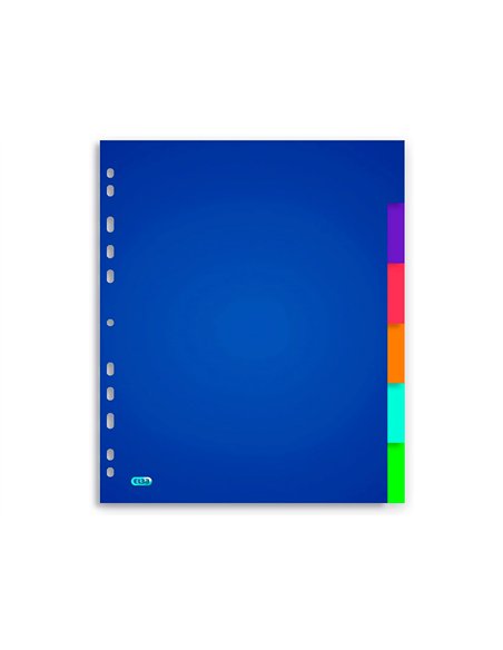 Intercalaire oxford polypropylène color life 6 positions a4+ 212x310mm réutilisable perforation indéchirable translucide.