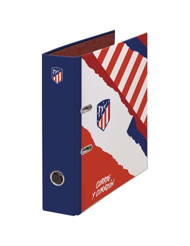 Classeur à levier Dohe Atlético de Madrid Courage et Cœur - Couverture cartonnée lignée - Format A4 - Œillet sur le dos
