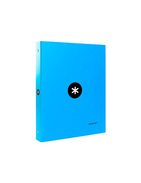 Classeur antartik 4 anneaux ronds 25mm a4 carton remborde coloris bleu.