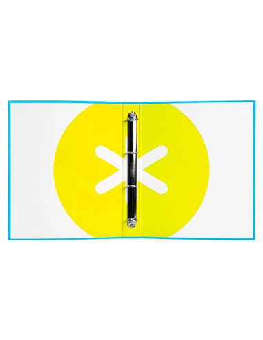 Classeur antartik 4 anneaux ronds 25mm a4 carton remborde coloris bleu.
