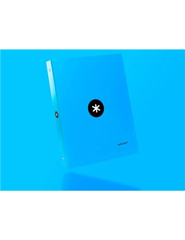 Classeur antartik 4 anneaux ronds 25mm a4 carton remborde coloris bleu.