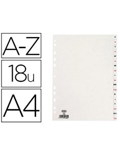 Intercalaire oxford carte satiné 160g 18 positions a4 210x297mm désignation alphabétiqu onglets rouge/noir.