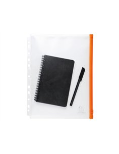 Pochette zip perforee exacompta exactive a4 pp fermeture coloris orange paquet 5 unites.
