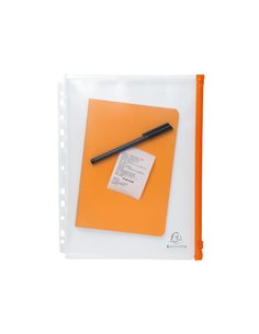 Pochette zip perforee exacompta exactive a4 pp fermeture coloris orange paquet 5 unites. 2