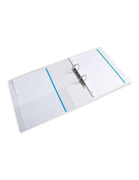 Classeur kangourou liderpapel 2 anneaux 55mm 283x320mm document a4 plastique dos 78mm coloris blanc.