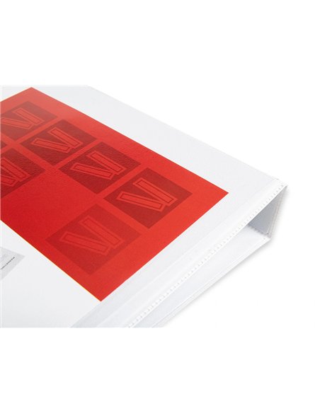 Classeur kangourou liderpapel 2 anneaux 55mm 283x320mm document a4 plastique dos 78mm coloris blanc.