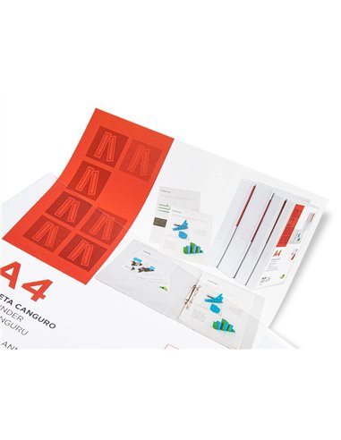 Classeur kangourou liderpapel 2 anneaux 55mm 283x320mm document a4 plastique dos 78mm coloris blanc.