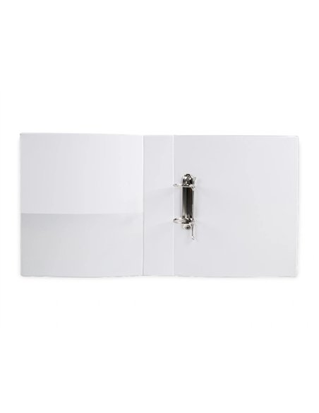 Classeur kangourou liderpapel 2 anneaux 55mm 283x320mm document a4 plastique dos 78mm coloris blanc.