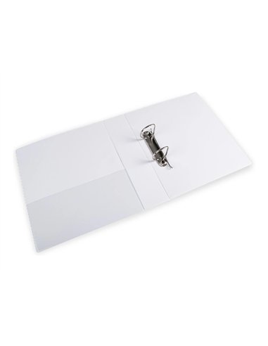 Classeur kangourou liderpapel 2 anneaux 55mm 283x320mm document a4 plastique dos 78mm coloris blanc.