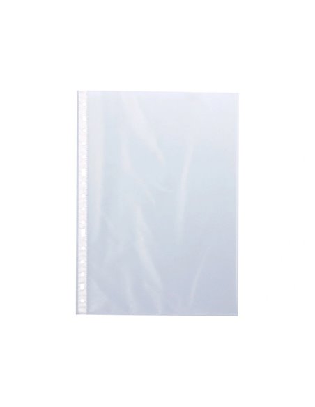 Pochette q-connect polypropylene lisse perforee din a4 80 mc cristal boite 1400 unites.