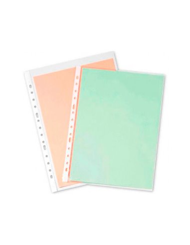 Pochette q-connect polypropylene lisse perforee din a4 80 mc cristal boite 1400 unites.