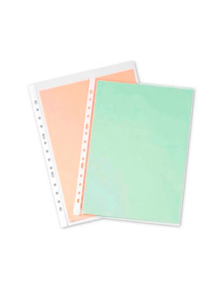 Pochette q-connect polypropylene lisse perforee din a4 80 mc cristal boite 1400 unites.
