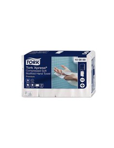Essuie-mains tork xpress h2 premium interfolies doux compresses 2 plis m grand format blanc paquet 170.