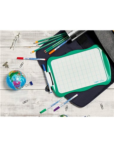 Ardoise bic velleda double face 21x31 1 feutre fin1721 bleu 1 effacette.