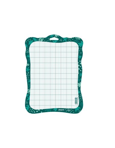 Ardoise maped effacable a sec 2 faces blanche/quadrillee smiling planet 100% carton.