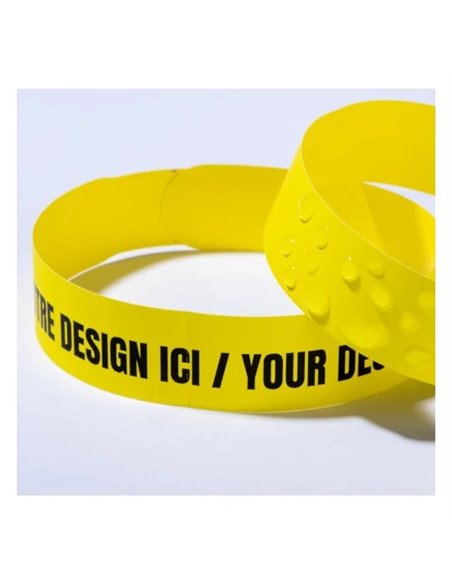 BRACELET IDENTIFICATION AVERY IMPRIMABLE LASER POLYETHYLENE 120 MICRONS 160GR 265X18MM COLORIS JAUNE FLUORESCENT 50 UNI