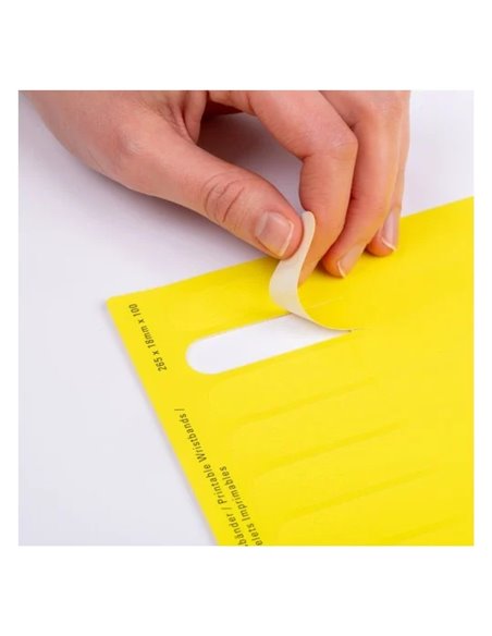 BRACELET IDENTIFICATION AVERY IMPRIMABLE LASER POLYETHYLENE 120 MICRONS 160GR 265X18MM COLORIS JAUNE FLUORESCENT 50 UNI