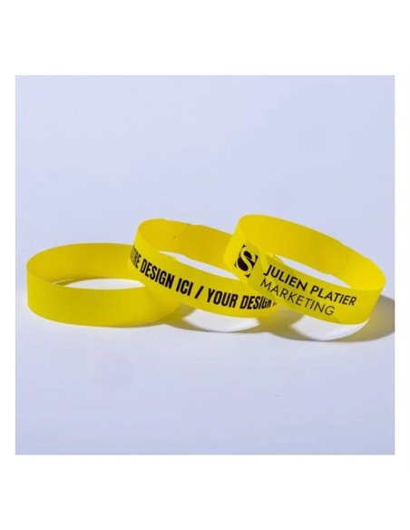 BRACELET IDENTIFICATION AVERY IMPRIMABLE LASER POLYETHYLENE 120 MICRONS 160GR 265X18MM COLORIS JAUNE FLUORESCENT 50 UNI