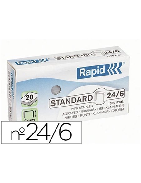 Agrafe rapid 24/6 boîte 1000 unités.