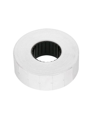 Étiquette adhésive q-connect pour étiqueteuse 1 ligne 8 chiffres format 21x12mm coloris blanc rouleau 1000 unités.