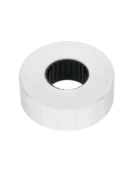 Étiquette adhésive q-connect pour étiqueteuse 1 ligne 8 chiffres format 21x12mm coloris blanc rouleau 1000 unités.
