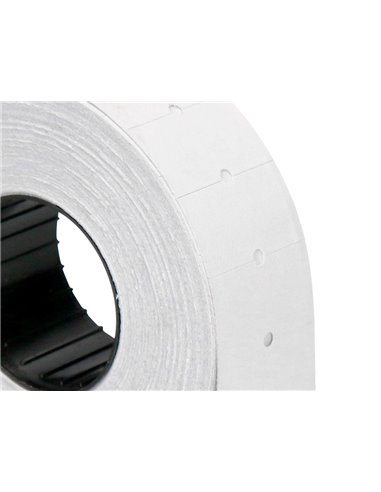 Étiquette adhésive q-connect pour étiqueteuse 1 ligne 8 chiffres format 21x12mm coloris blanc rouleau 1000 unités.
