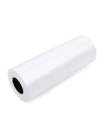 Étiquette adhésive q-connect pour étiqueteuse 1 ligne 8 chiffres format 21x12mm coloris blanc rouleau 1000 unités.