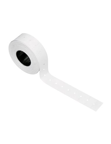 Étiquette adhésive q-connect pour étiqueteuse 1 ligne 8 chiffres format 21x12mm coloris blanc rouleau 1000 unités.