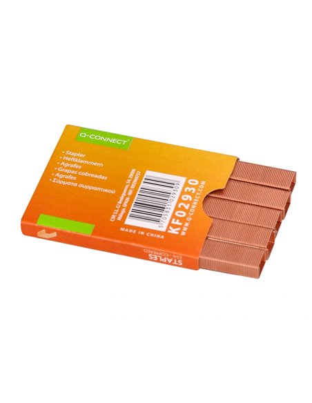 Agrafe q-connect modèle 23/6 cuivrée boîte 1000 unités.
