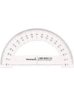 Rapporteur liderpapel 180 degrés deux échelles opposées 0 degrés 180 degrés base 14cm plastique transparent économique.