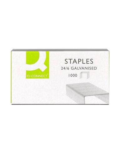 Agrafe q-connect modèle 24/6 galvanisée boîte 1000 unités.