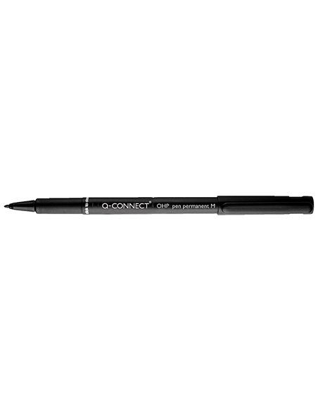 Stylo-feutre q-connect ohp pen permanent pointe moyenne multi-supports cd/dvd plastique coloris noir.
