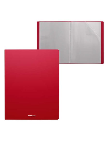 Chemise classique Erichkrause Matt à 20 pochettes - Format A4 - Rouge
