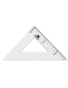 Équerre liderpapel 45 degrés biseautée dimension hypoténuse 20cm graduée échelle millimètres transparente économique. 2