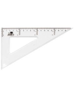 Équerre liderpapel 60 degrés 20cm biseautée graduée échelle millimètres transparente économique. 2