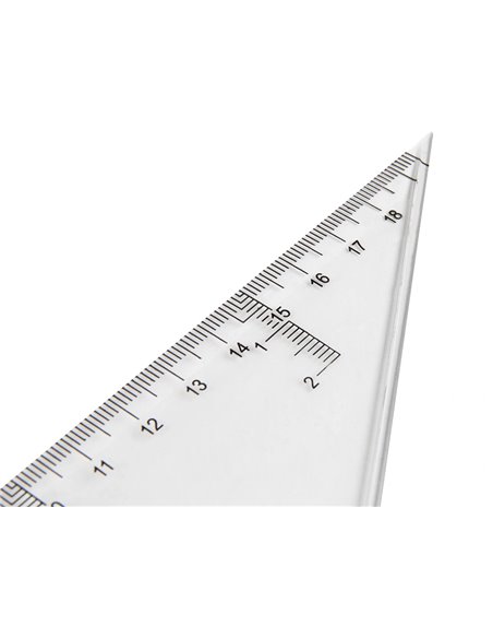 Équerre liderpapel 60 degrés 20cm biseautée graduée échelle millimètres transparente économique.