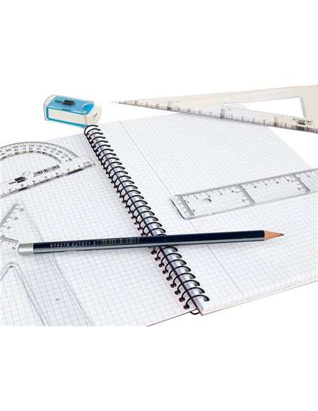 Équerre liderpapel 60 degrés 20cm biseautée graduée échelle millimètres transparente économique.