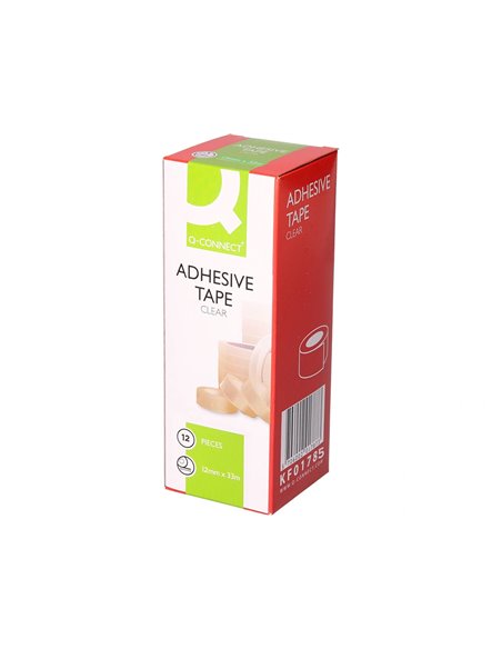 Ruban adhésif q-connect économique résistant transparent 12mmx33m.