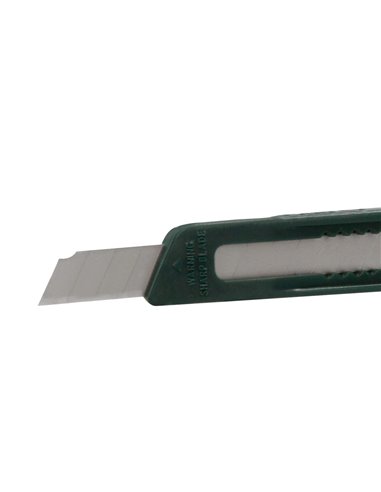 Cutter xd-07 q-connect plastique lame 9mm acier retractable interchangeable precoupee avec frein de securite et anse.