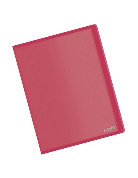 Chemise Dohe 10 pochettes A4 - Couverture souple en polypropylène - Pochettes transparentes soudées - Rouge